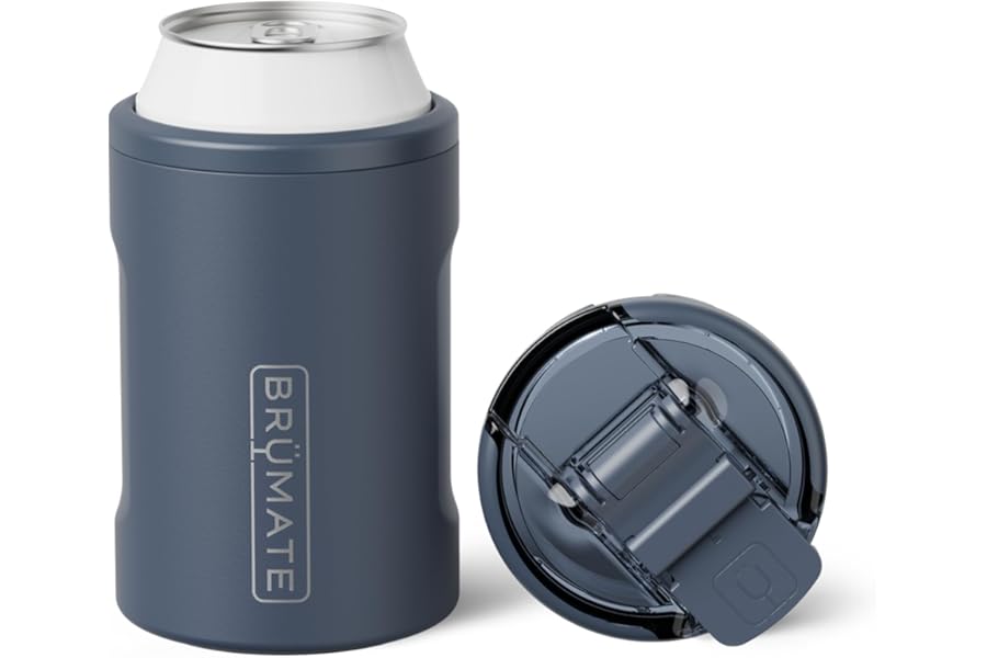 BrüMate Hopsulator Duo 2-in-1 Can Cooler Insulated for Cans + 100% Leak Proof Tumbler with Lid | Can Insulated for Hard Seltzer, Beer, Soda and Energy Drinks