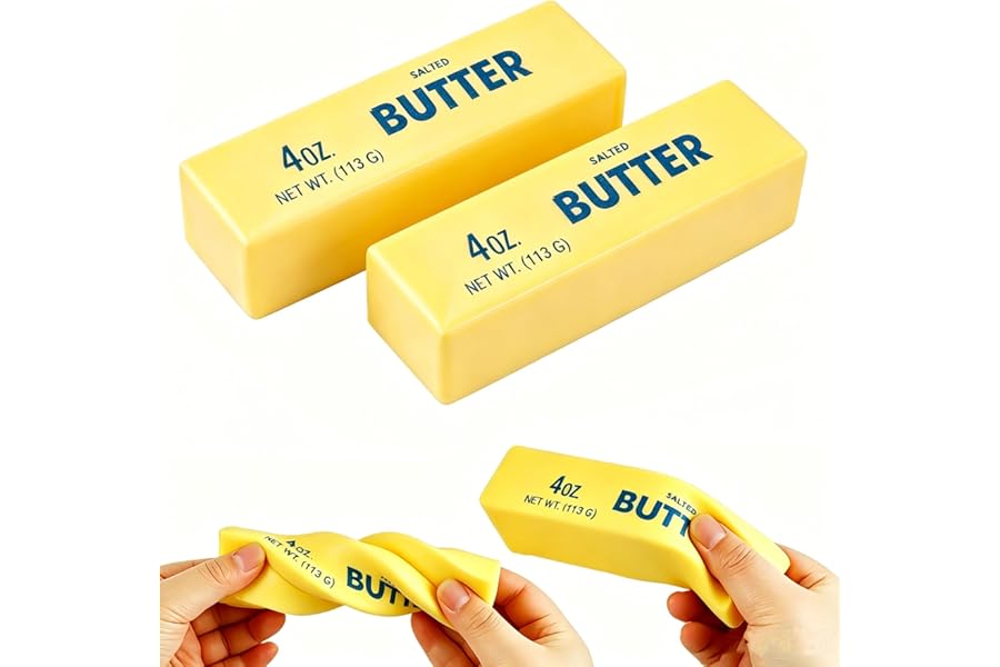 Butter Squishy Toy, Squishy Butter Stick, Butter Stress Toy, Squeeze Butter Squishy - Slow Rising Party Favor Stress Relief Gift for Kids 4-8 8-12 (1pcs Butter Stick)