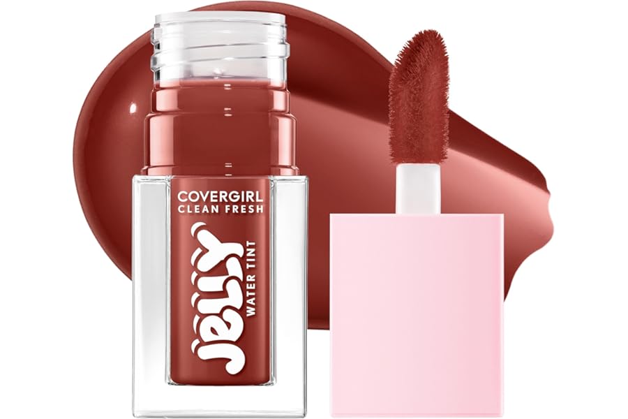 COVERGIRL Clean Fresh Jelly Water Tint, Lip & Cheek Tint, Transfer-Proof, Hydrating - 50 Mulberry Melts (Mahogany)
