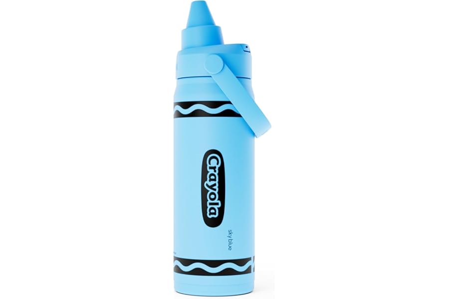 CamelBak Crayola Chug Insulated Stainless Steel Water Bottle, Cold Retention with Spill Resistant Lid for School and Everyday Hydration, 16oz, Sky Blue