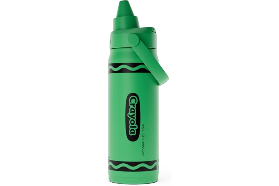 CamelBak Crayola Chug Insulated Stainless Steel Water Bottle, Cold Retention with Spill Resistant Lid for School and Everyday Hydration, 16oz, Mountain Meadow