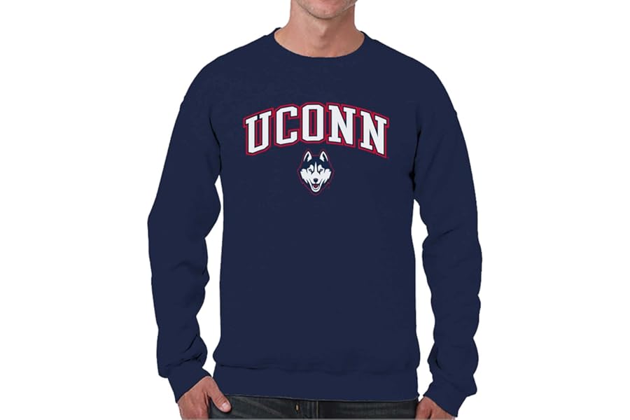 Campus Colors NCAA Adult Arch and Logo Gameday Crewneck Sweatshirt Fleece Lined Pullover - Officially Licensed