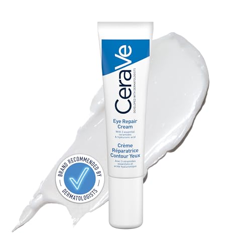 CeraVe Crema Reparadora Contorno de Ojos, Para Todo Tipo de Pieles, Reducción de Ojeras y Bolsas, Enriquecida con Ácido Hialurónico y Niacinamida, 14ml