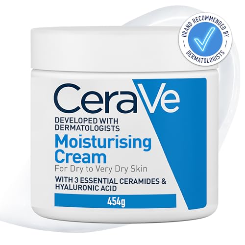 CeraVe Moisturising Cream, Face & Body, with 3 Essential Ceramides & Hyaluronic Acid for Dry to Very Dry Skin, Developed with Dermatologists, Fragrance-Free, 454g/16oz