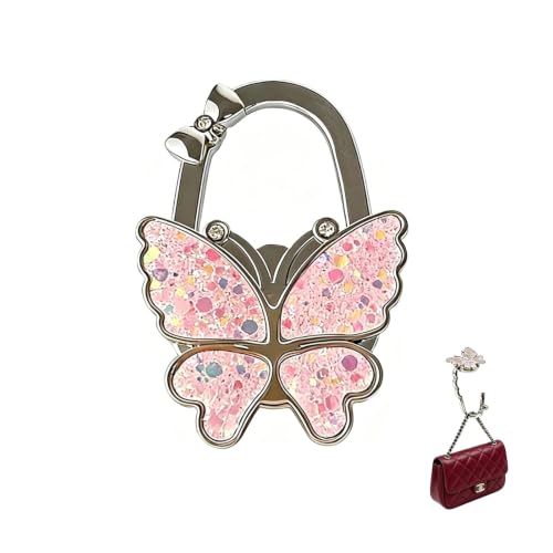 Chedin Pink Under Desk Bag Hook, Adjustable Table Side Hook, No Drill Desk Mount Hanger for Office, Dorm Room, Home - Holds Purses, Backpacks, Headphones, Water Bottles