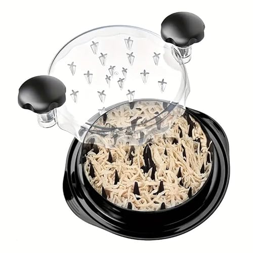 Chicken Shredder Tool Twist – Food-Grade Meat Shredder with Strong Anti-Slip Base, Ergonomic Handle, Chicken Breast Shredder for Pork Beef Chicken (Black)