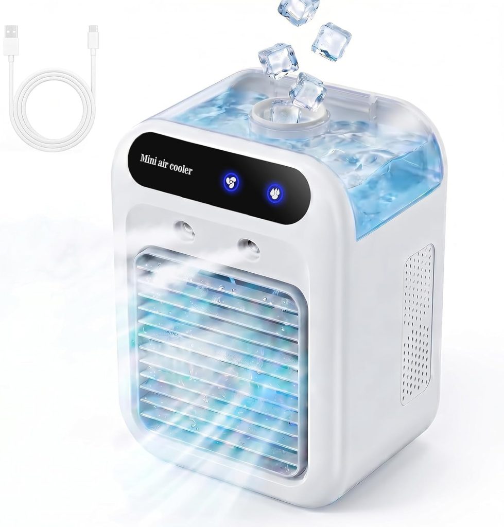 Climatiseur Mobile Silencieux, Rafraîchisseur d'Air Portable 500ml, Mini Climatiseur, Climatiseur portable adapté à la maison, au bureau et au camping