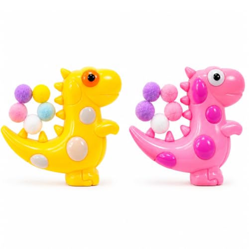 Cute Dinosaur Squishy Squeeze Toys, 4 Pack Slow Rising Stress Relief Fidget Toys for Adults, Soft Sensory Toys, Rewards,Birthday Party Favors, Halloween Treats,Stocking (2, Pink-Yellow)