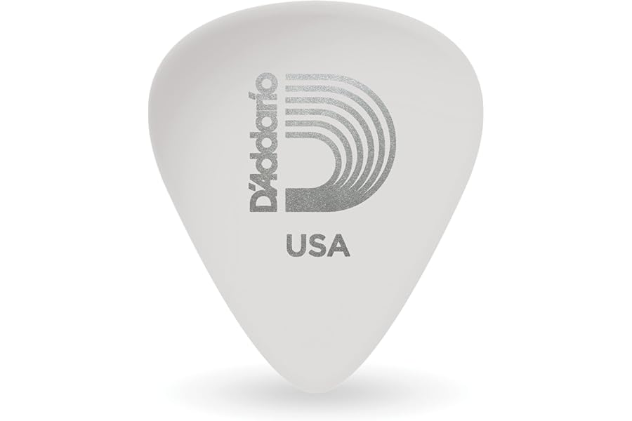 D'Addario White-Color Celluloid Guitar Picks, 10 pack, Medium