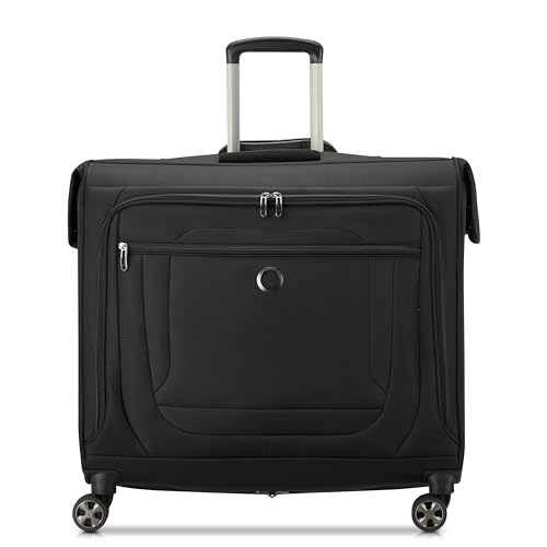 DELSEY PARIS Helium DLX - Rolling Garment Bag with Spinner Wheel - Lightweight Travel Garment Bag - SECURITECH Zip - Suit and Dresses Rolling Travel Bag - Checked Size, Black