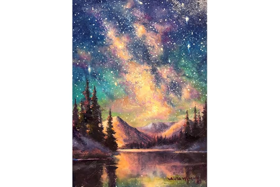 DIAMOND ART CLUB Starry Night - Night Music Diamond Painting Kit, Fun DIY Crafts for Adults, Square Diamond Art Canvas, 13" x 18" (33 cm x 46 cm)