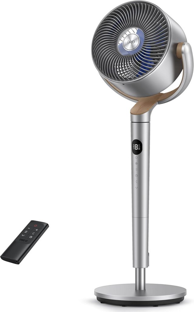 DREO 23dB Silent Standing Fan with 120°+120° Omni-directional Oscillation
