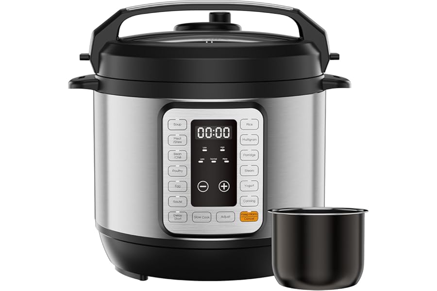 DUMOS 16-in-1 Electric Pressure Cooker, 6QT Programmable Multi Cooker with 12 One-Touch Presets, Soup Steam Yogurt and More,