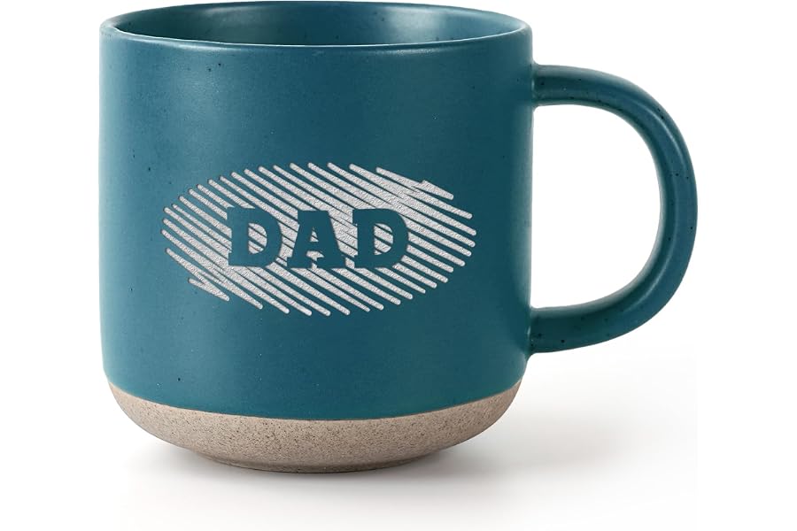 Dad Birthday Gift Ceramic Coffee Mug - The Man The Myth The Legend Double Sided Engraved Ceramic Cup for Dad Fathers Day Birthday Christmas Retirement Gifts, Best Dad Ever Gifts Coffee Mug 12.8oz