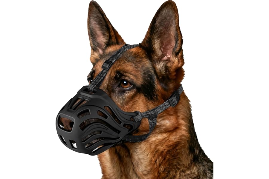 Dog Muzzle, Soft Breathable Dog Muzzles Suitable Dogs, Adjustable Basket Muzzles Prevents Chewing and Biting for Grooming Trimming Training