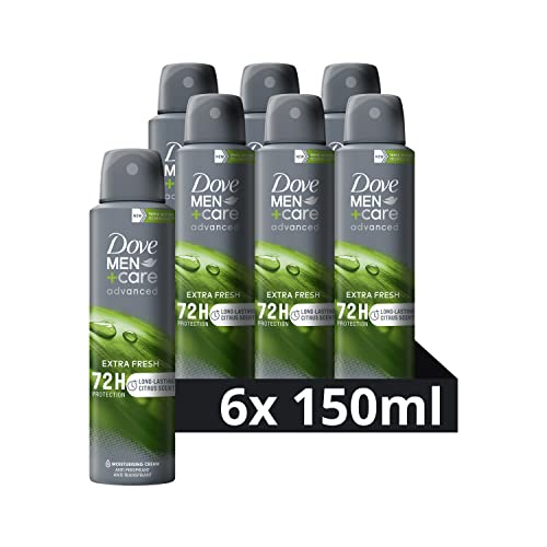 Dove Men+Care Advanced Extra Fresh Anti-Transpirant Deodorant Spray, biedt tot 72 uur bescherming tegen zweet - 6 x 150 ml - Voordeelverpakking