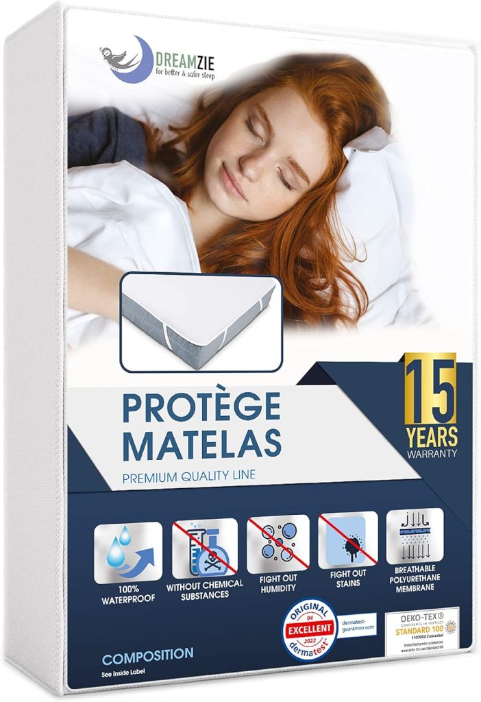 Dreamzie Protège Matelas 90x190 cm Imperméable Alèse en Coton