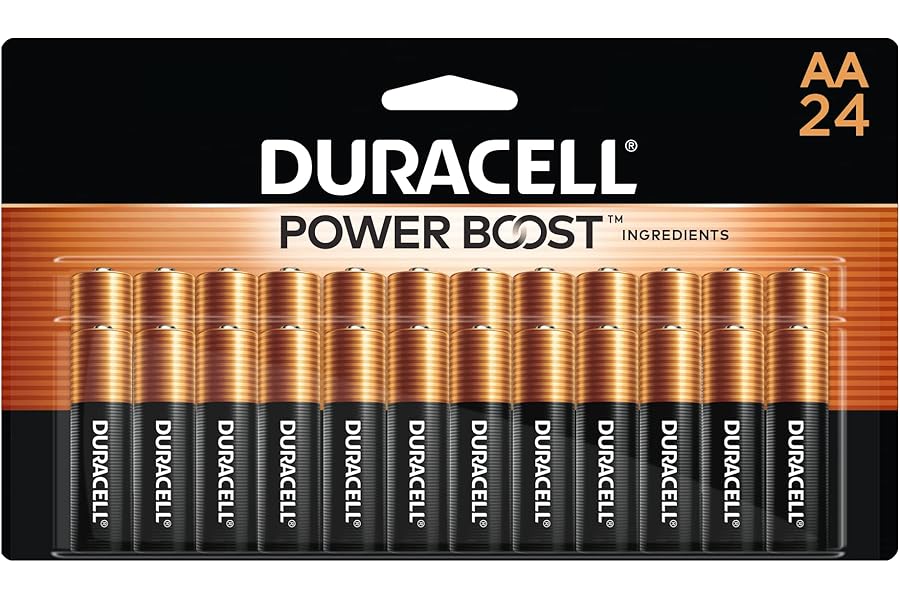 Duracell Coppertop Double AA Batteries with Power Boost Ingredients, 24 Count (Pack of 1) Long-lasting Alkaline Double AA Battery for Household and Office Devices