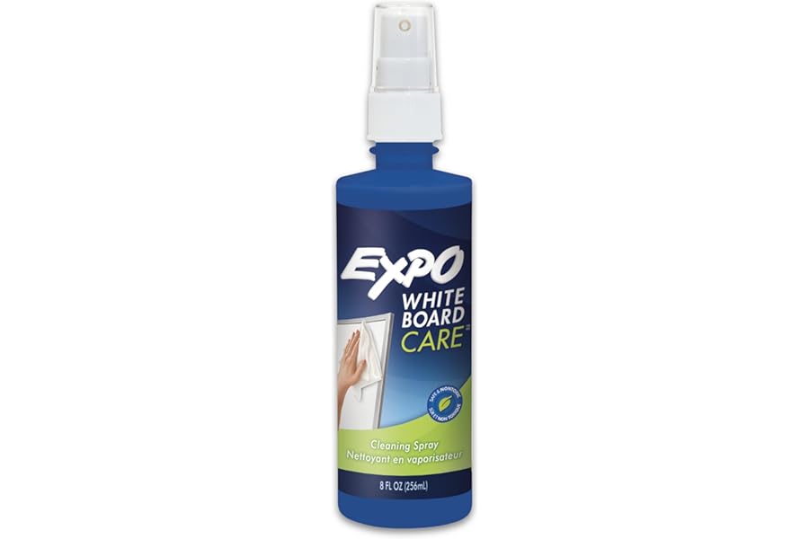 EXPO Dry Erase Whiteboard Cleaning Spray, 8oz - Calendar, Organization, Essential Supplies for Office, School, Classroom, Teachers