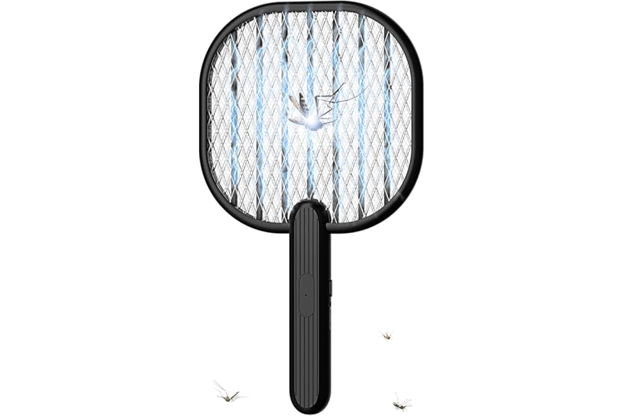 Electric Fly Swatter, 3500V Bug Zapper with 5-Layer Protection Grid, Battery Powered Handheld Fly Zapper for Home, Kitchen, Backyard - Indoor/Outdoor Use (2 AA Batteries Not Included)