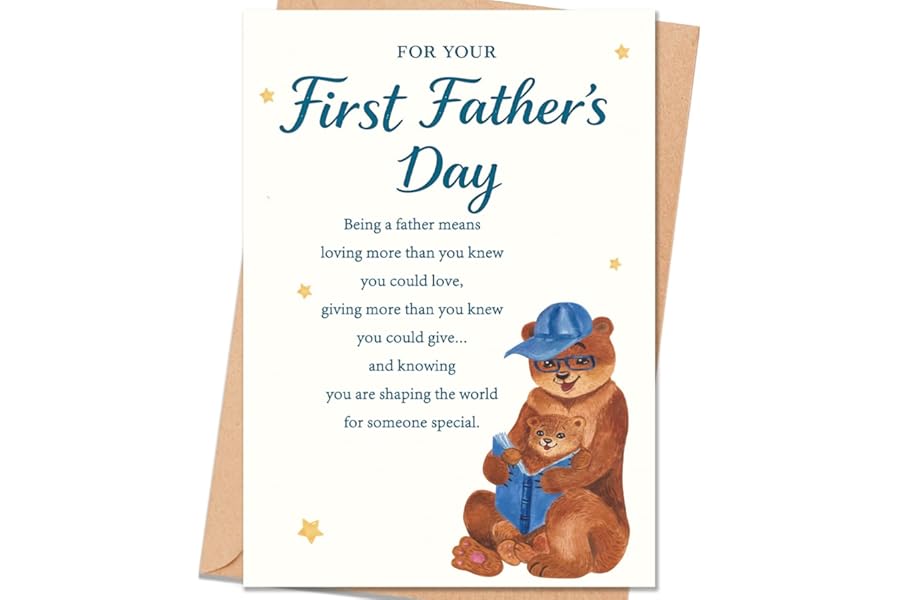FANCYLUCKY Happy First Fathers Day Gift for New Dad, Funny 1st Father's Day Card for New Dad from Baby Boy Girl, First Time Dad Card