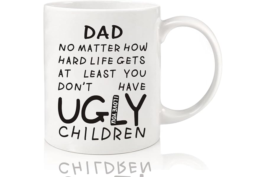 Fathers Day Dad Gifts from Daughter Son - 11oz Funny Coffee Mug for Dad Husband from Wife Kids Unique Ceramic Cup Printed on Both Sides Personalized Birthday Father’s Day Presents for Daddy Stepfather