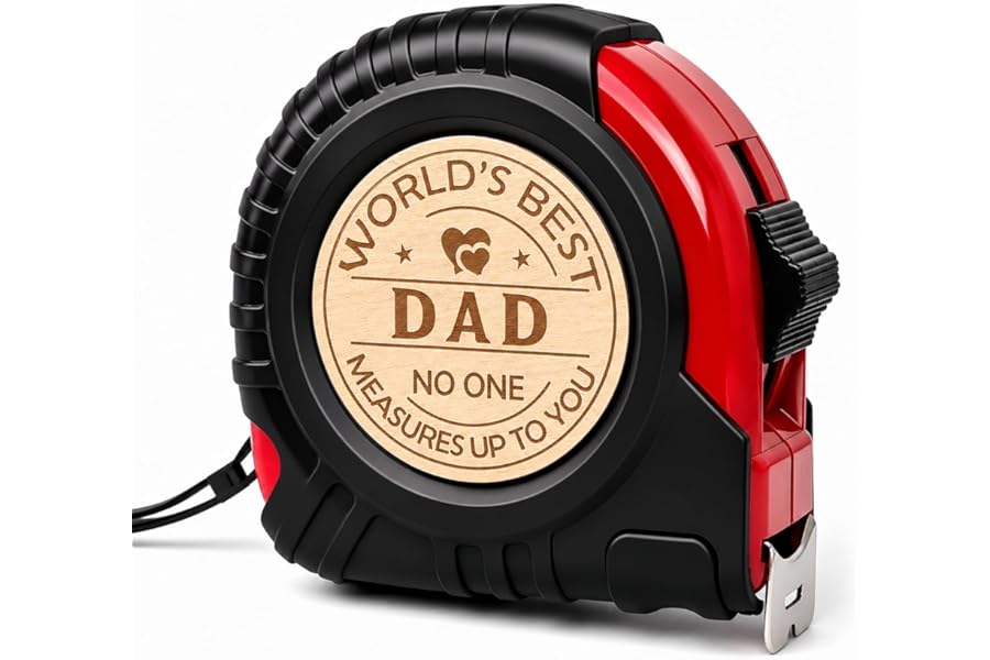 Fathers Day Dad Gifts from Daughter Son, Dad Gifts Personalized Engraved Tape Measure Birthday Woodworking Carpenter Tool Gifts for Men 25FT/7.5m (Dad)