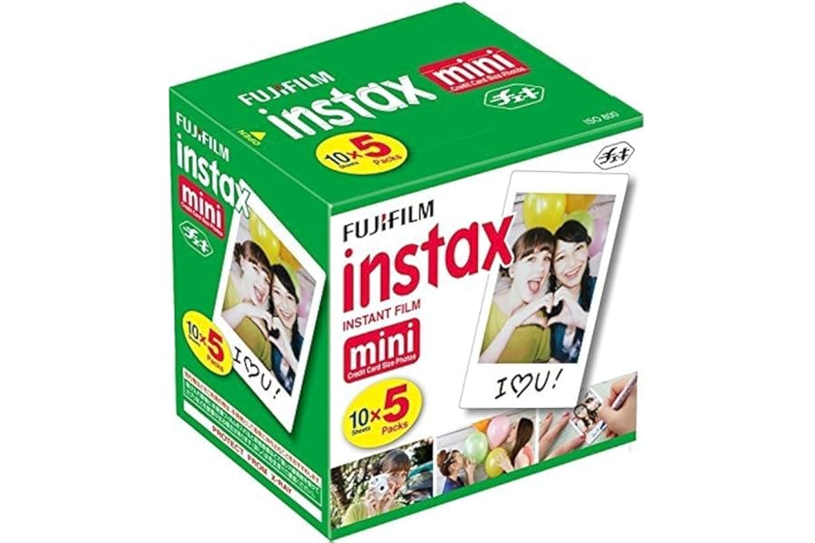 Fujifilm Instax Mini Instant Film, 10 Sheets x 5 Packs (Total 50 Shoots)