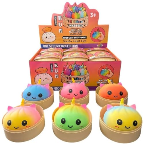 Fun Doh | Squish Unicorn Bao Bun Squishy Squeeze Toy, Slow Rising, Stress Relief, Sensory Fidget, for Children Ages 3 and Up