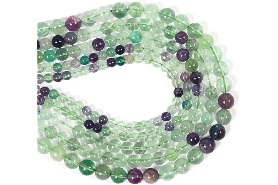Gemstone Beads for Jewelry Making, Sold per Bag 5 Strands Inside, Rainbow Fluorite 10mm
