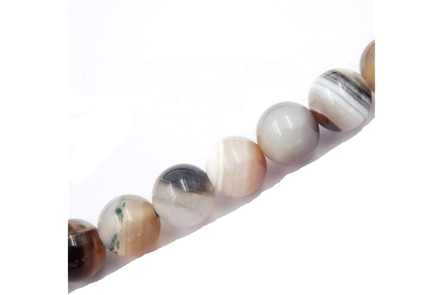 Gemstone Beads for Jewelry Making, Sold per Bag 5 Strands Inside, Botswana Agate 8mm