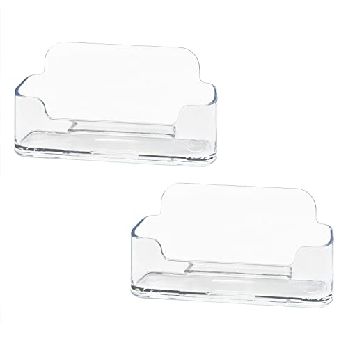 HSYMQ Acrylic Business Card Holder for Desk, Clear Plastic Business Cards Display Holders Stand, Fits 30-50 Business Cards