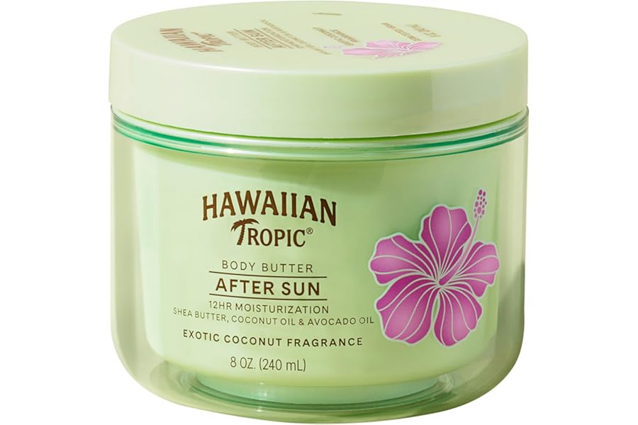 Hawaiian Tropic After Sun Body Butter with Coconut Oil, 8 oz, After Sun Lotion, After Sun Moisturizer, Coconut Body Butter, After Sun Care, After Sun Skin Care, 8 oz