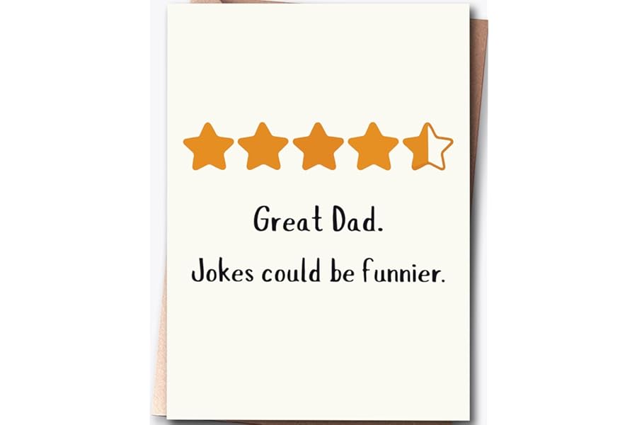 Hqulpr Greeting Card, Funny Father's Day Card for Dad from Daughter & Son & Wife, Fathers Day Present, 7x5 inches