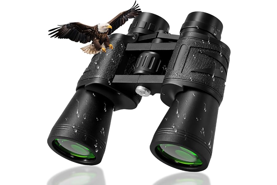 HuaZiChok 10x50 Binoculars for Adults, HD BAK4 Prism FMC Multi-Coated Lens, Waterproof Fogproof High Power Optics for Bird Watching, Hunting, Hiking, Stargazing, Sports, Travel & Astronomy