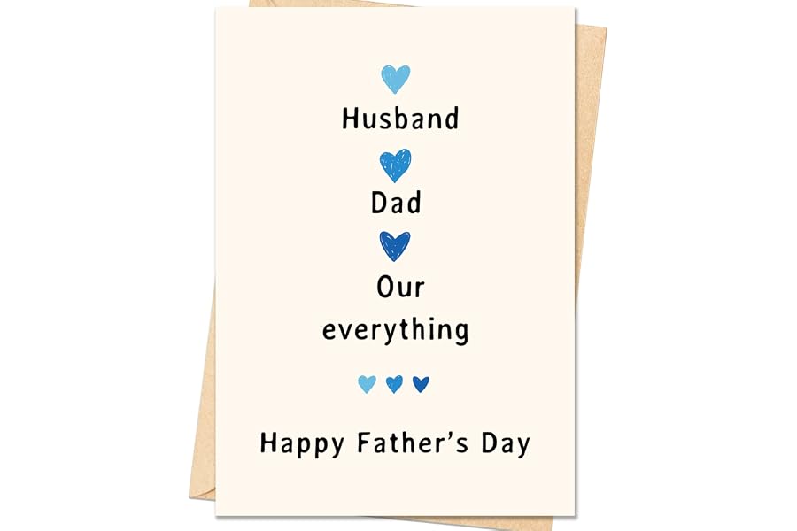 IDU Fathers Day Card Gifts for Husband, Fathers Day Card Gifts from Wife, Happy Father's Day Decorations Gifts for Husband from Wife