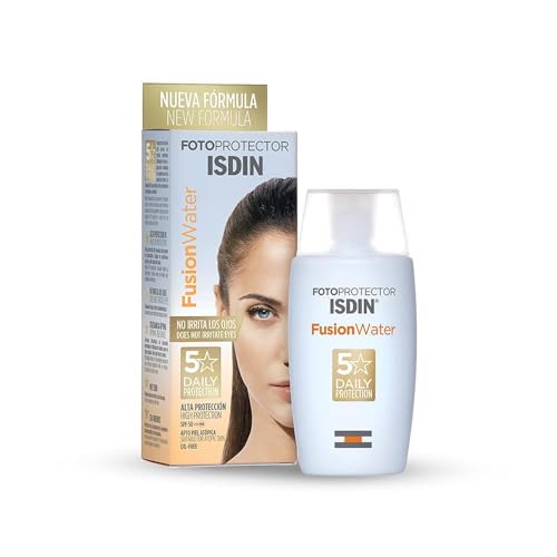 ISDIN Fotoprotección Fusion Water MAGIC SPF 50, Protector Solar Facial de Textura Ultraligera y Fase Externa Acuosa con Tacto Final Sedoso, 50 ml