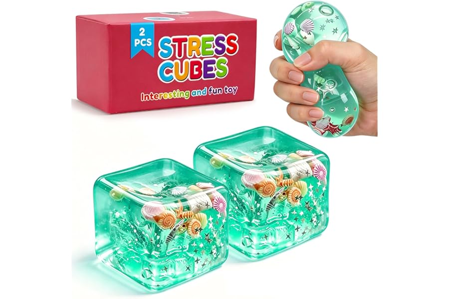 Ice Cube Squishy Stress Toy - Soft Slow Rising Sensory Fidget Toy for Anxiety Relief & Sensory Processing, Realistic Transpar
