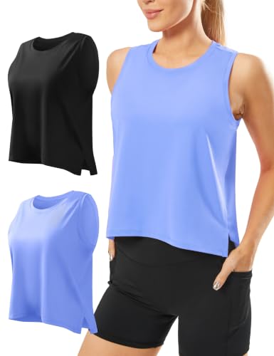 Ice Silk Workout Tops Sleeveless Athletic Tank Loose Fit UPF 50+