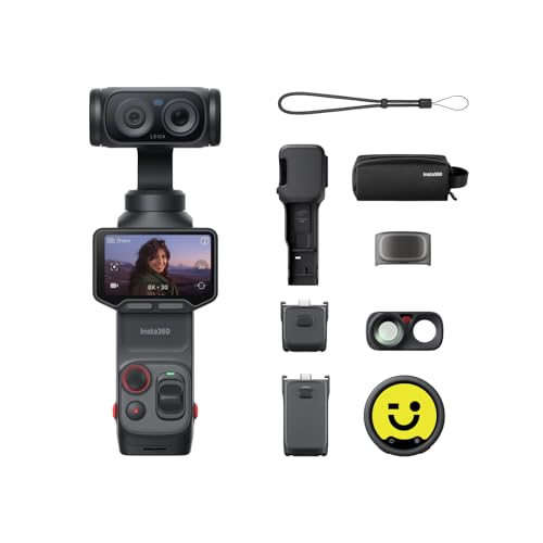 Insta360 Luna Ultra Creator Bundle - 8K Vlogging Camera with Dual Leica Lenses, 12× Zoom, 1" Sensor, Detachable 2" Touchscreen, Triple AI Chip, Pocket Gimbal Camera for Vlog Photography, Cosmic Black