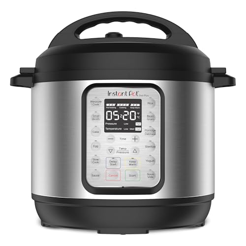 Instant Pot Duo Plus 9-in-1 Multicooker, Pressure Cooker, Slow Cook, Rice Maker, Steamer, Sauté, Yogurt, Warmer & Sterilizer, Includes App with Over 800 Recipes, Stainless Steel, 6 Quarts