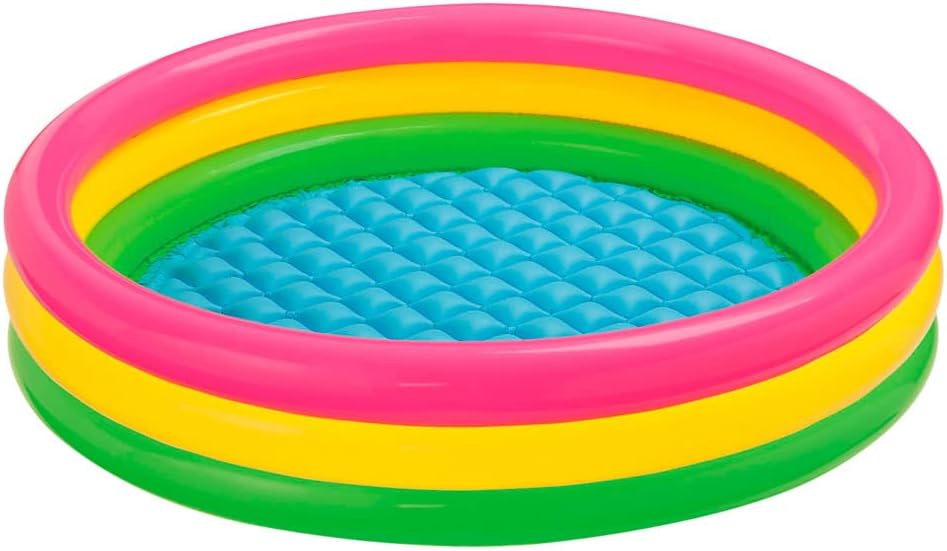 Intex 57412NP - Piscina hinchable 3 aros Sunset 114 x 25 cm : Ferry - 221802 - Piscine 3 Boudins Fond Gonflable