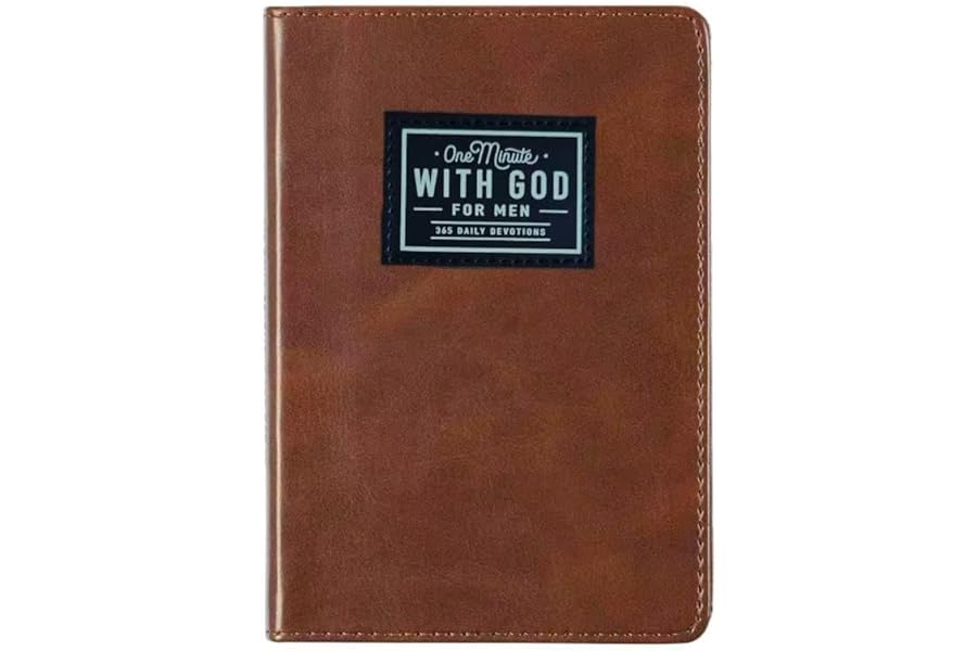 Joicim 2026 One minute WITH GOD for men, 365 days of daily prayer brown book, Bible prayer Faux Leather Journal