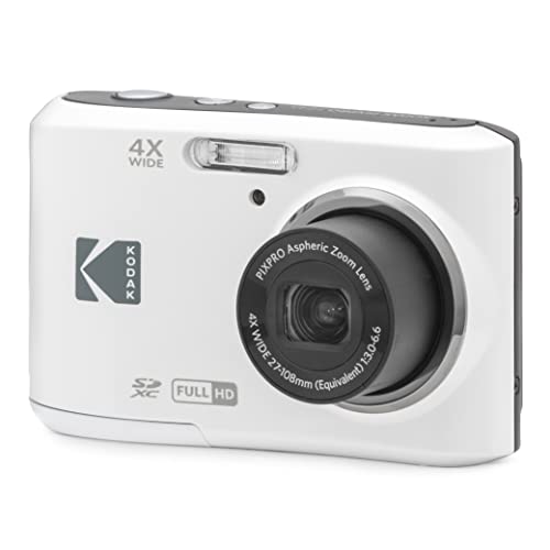 KODAK PIXPRO FZ45 Digital Camera, 16MP Point & Shoot with 4X Optical Zoom, 27mm Wide Angle, 2.7 Inch LCD, 1080p Video, White