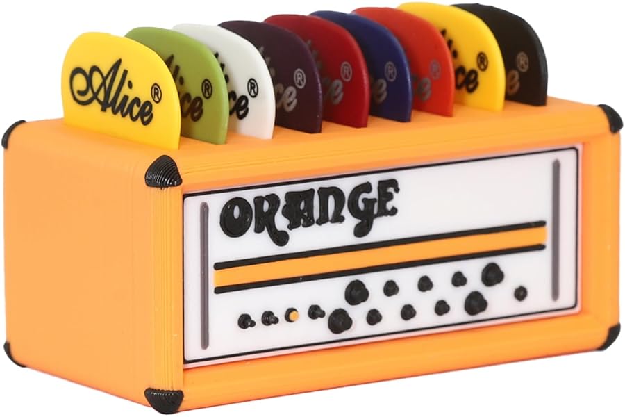 Keeytaa Guitar Picks Holder Box,Amplifier Speaker Style,Includes guitar picks of 10 different thicknesses,Gift For Guitar Players Guitarists (holding up to 9 picks)