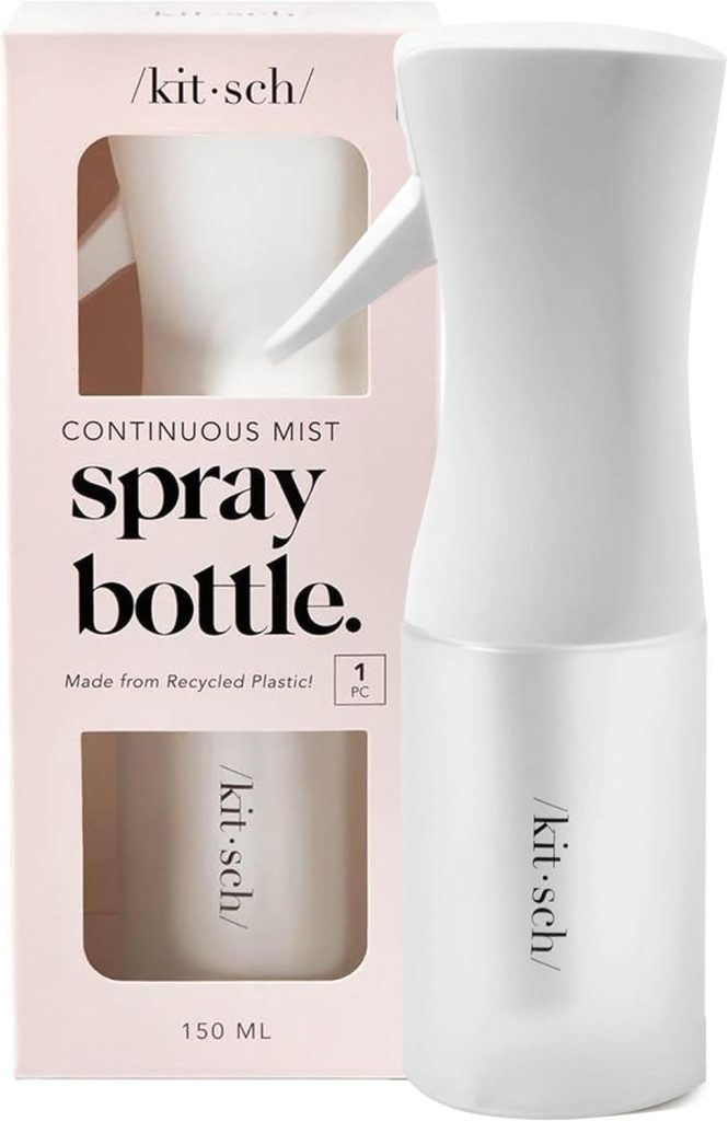 Kitsch Bouteille Spray pour Cheveux - Vaporisateur Continu à Ultra Fine Brume pour Coiffure, Barbier, Salons, Plantes, Bouteille Polyvalente pour Nettoyage - Plastique Recyclé - Blanche, 5 oz