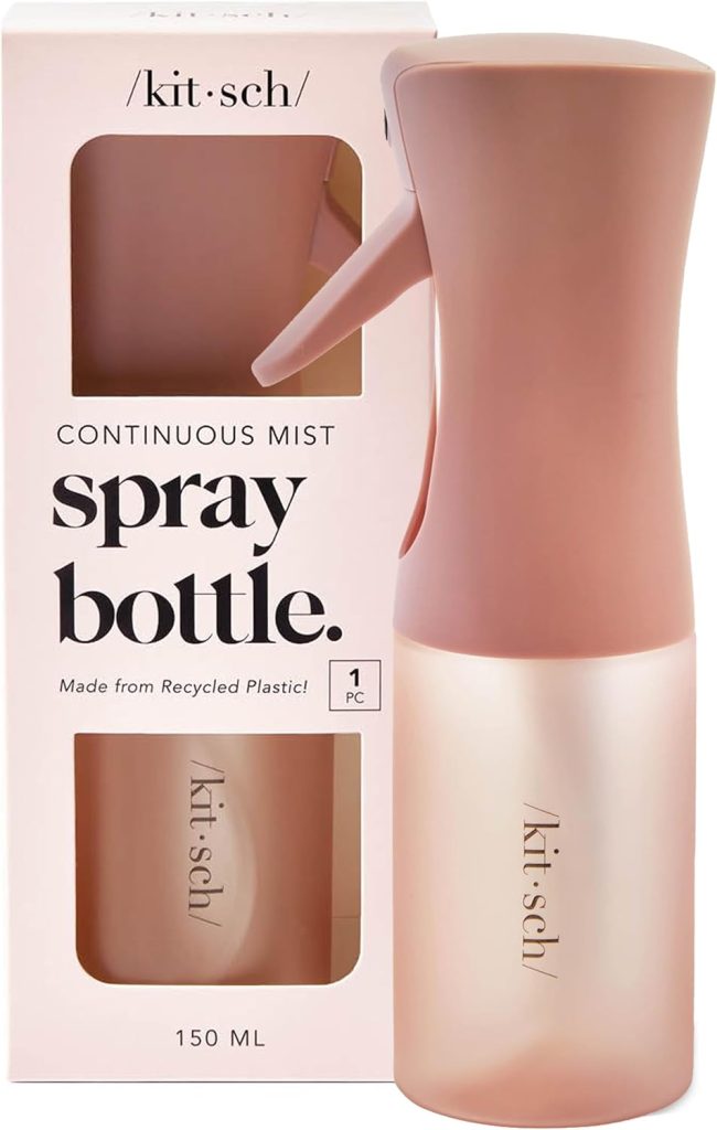 Kitsch Bouteille Spray pour Cheveux - Vaporisateur Continu à Ultra Fine Brume pour Coiffure, Barbier, Salons, Nettoyage, Plantes, Bouteille Polyvalente en Plastique Recyclé - Terracotta, 5 oz