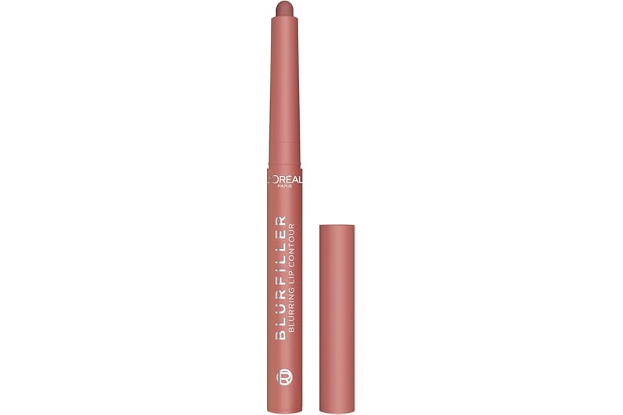 L'Oreal Paris Blurfiller Lip Liner, Lightweight, Buildable, and Sculpting Lip Pencil, Line, Define, and Contour for Fuller-Looking Lips, Nude Espresso, 0.21 oz