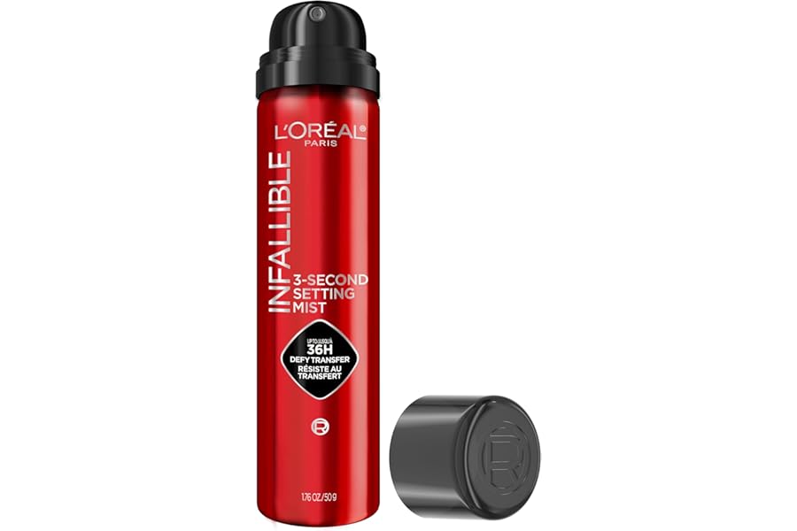 L'Oreal Paris Infallible 3-Second Setting Spray Mist, Microfine Mist for up to 36HR Wear, Clear, 1.76 oz