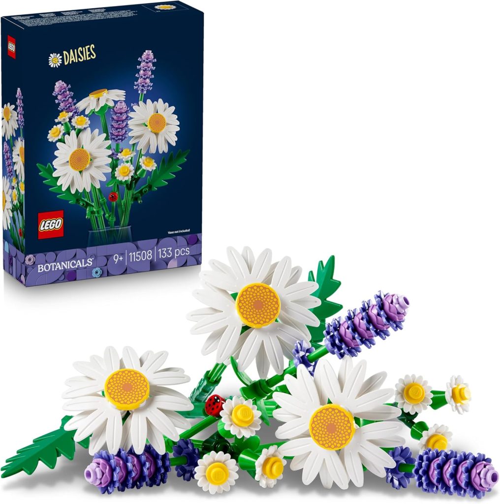 LEGO Botanicals Marguerites - Bouquet de Fleurs Artificielles - Marguerites & Lavande - Décoration Chambre d'enfant DIY - Cadeau d'anniversaire pour Fille 9 Ans ou Adulte Passionné.e de Plantes 11508